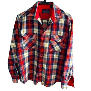 SPORTWEAR by Country Touch Plaid Front Buttons Closure Size M